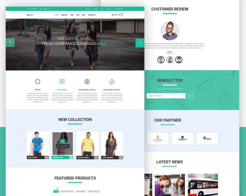 Ecommerce Website Free Psd Template 853x682