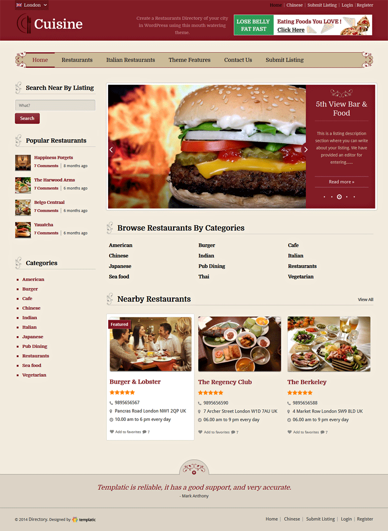 Restaurant Directory Theme Cuisine Restaurant Reviews Ratings Theme Site Cuisine Site Cuisine Chef